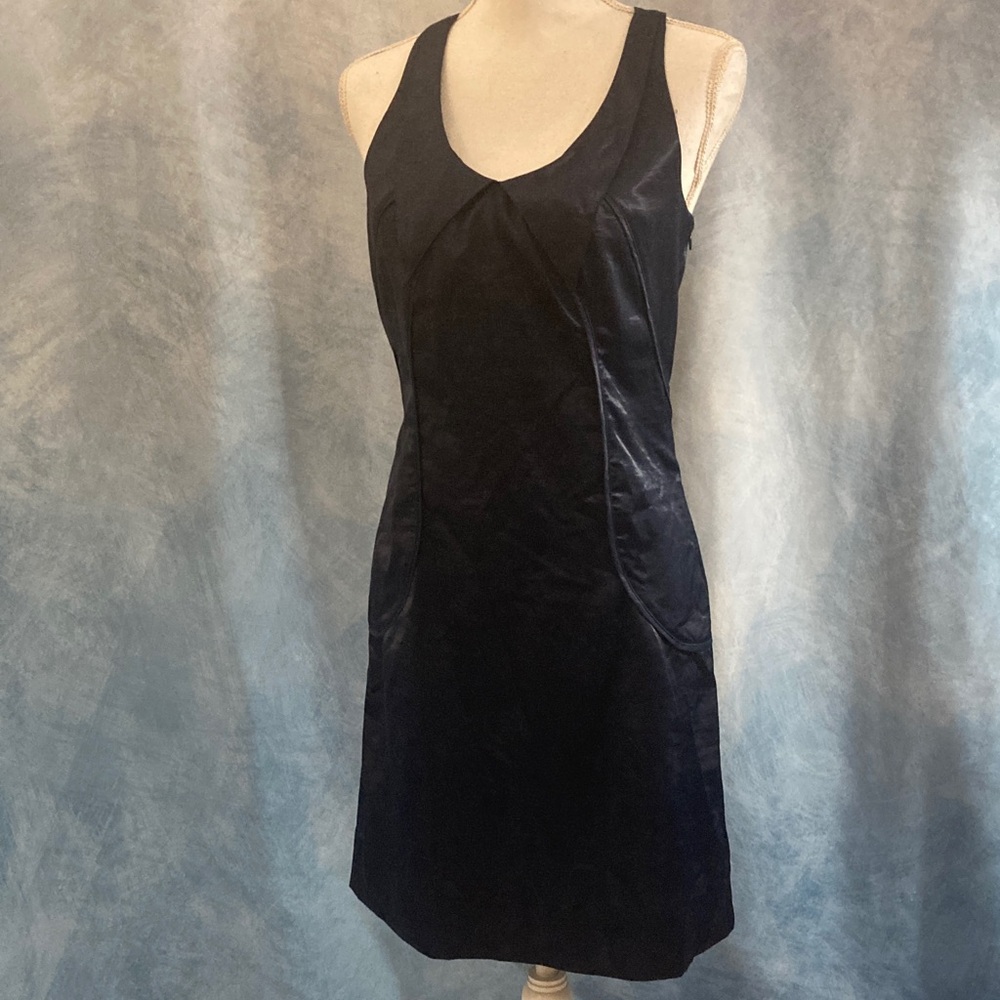 🍀2for$25🍀 Deep Blue Midi Dress Pointed Collar Retro Styling Size 7 Junior’s